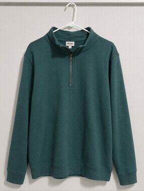 Fat Face Men's Dark Teal Quarter-Zip Pullover